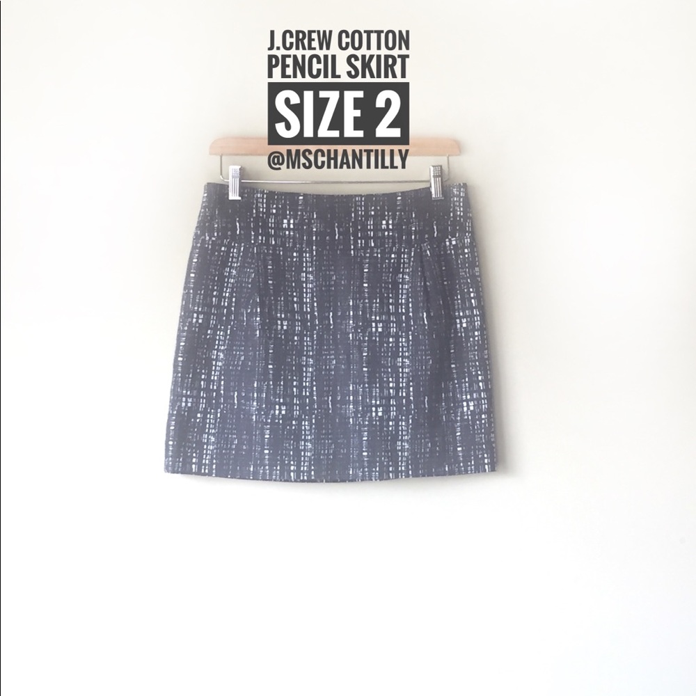 J.Crew Grey Cotton Mini Pencil Skirt Size 2
